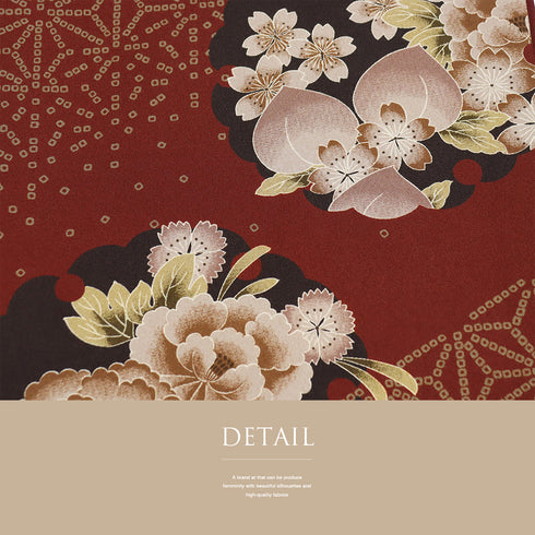 京袋帯 リサイクル 帯丈380cm 六通 雪輪に花各種柄 レッド Lサイズ ポリエステル 新品・未使用品 お洒落