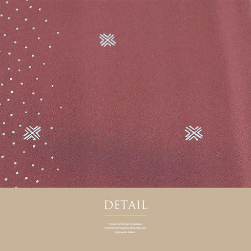 小紋 リサイクル 身丈157.5cm 裄62.8cm 袷 あられ柄 お洒落八掛 レッド Mサイズ お洒落 しつけ糸 正絹 広衿 Sランク