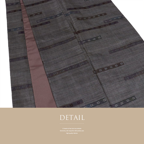 紬 リサイクル 身丈157.5cm 裄63cm 袷 ブラウン Mサイズ カジュアル お洒落 しつけ糸 正絹 広衿 Sランク