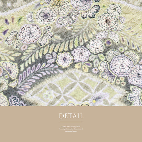 袋帯 リサイクル 帯丈444cm ポイント柄 辻が花風柄 絞り グリーン Mサイズ 正絹 Sランク お洒落