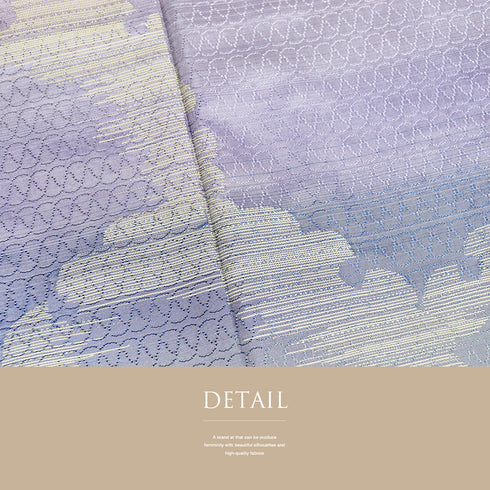 付下げ リサイクル 身丈152.5cm 裄61.6cm 袷 紬 雪輪柄 地紋 じゅらく パールトーン パープル Sサイズ お洒落 正絹 広衿 Sランク