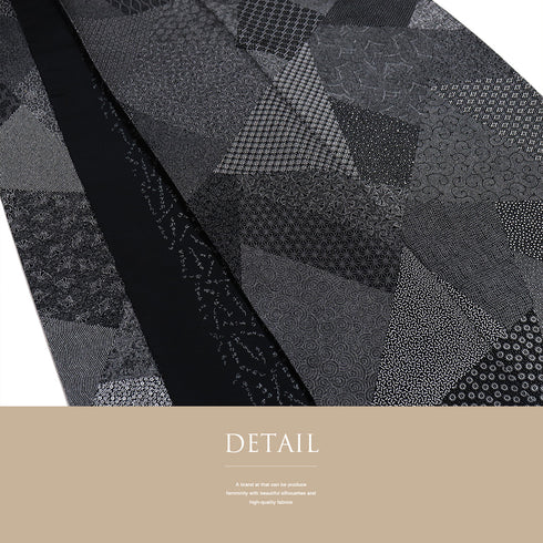 江戸小紋 リサイクル 身丈158cm 裄65.2cm 袷 伝統工芸士 寺山存男 裂取 おしゃれ八掛 ブラック Mサイズ お洒落 落款 正絹 広衿 Sランク