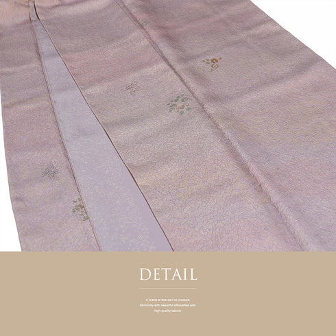 小紋 リサイクル 身丈151.8cm 裄66.4cm 袷 草花柄 型染め パープル Sサイズ お洒落 カジュアル 正絹 広衿 Sランク