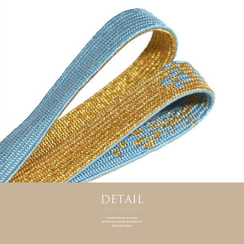 帯締め リサイクル セミフォーマル 平組紐 ブルー 正絹 新品・未使用品