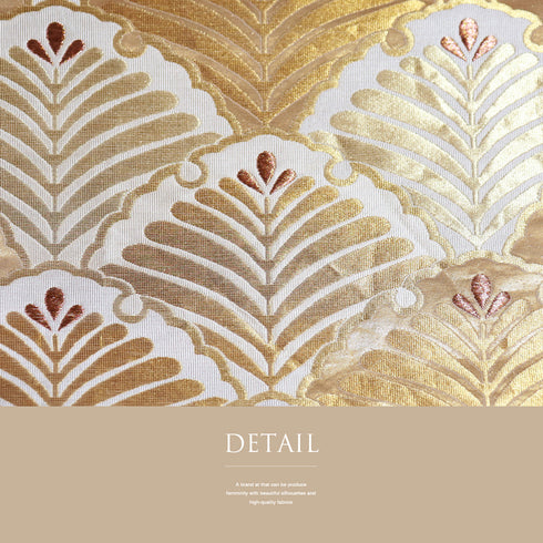 袋帯 リサイクル 帯丈444cm 全通 松葉文 ゴールド Mサイズ 正絹 Aランク フォーマル セミフォーマル