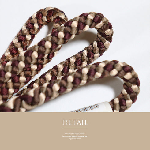 帯締め カジュアル 丸組紐 ブラウン 正絹 新品・未使用品