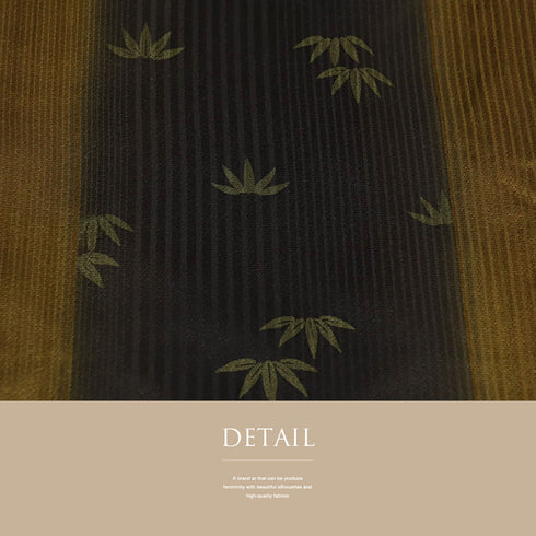 道中着 リサイクル 身丈90.2cm 裄62cm 袷 竹柄 地紋 ブラウン SSサイズ お洒落 正絹 Sランク