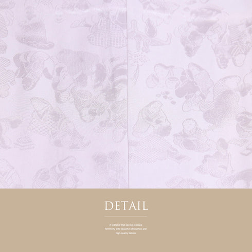 長襦袢 リサイクル 長襦袢 身丈119cm 裄65.6cm 袷 お茶や生花や手毬の地紋 ゆったりサイズ ピンク Mサイズ 正絹 Sランク