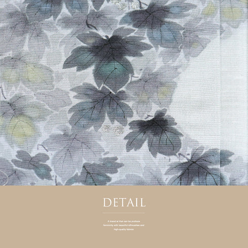 訪問着 リサイクル 身丈157.3cm 裄64.8cm 袷 紬 蔦柄 箔 杉本光正 グレー Mサイズ お洒落 落款 証紙 しつけ糸 正絹 広衿 Aランク