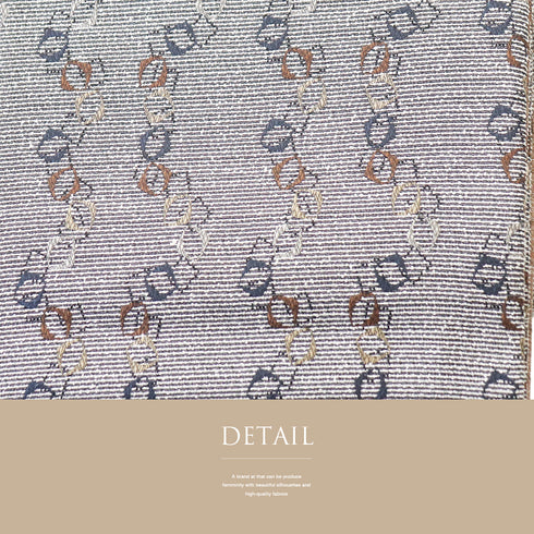 袋帯 リサイクル 帯丈446cm 全通 横縞に幾何学模様 ブラック Mサイズ 正絹 新品・未使用品 お洒落