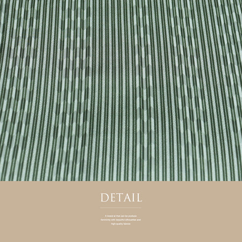 小紋 リサイクル 身丈154.3cm 裄63.2cm 袷 縞柄 斎藤三才 パールトーン加工 グリーン Sサイズ お洒落 正絹 広衿 Aランク