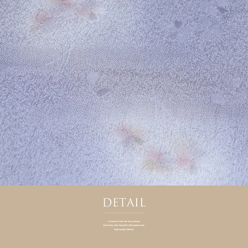 帯締め・帯揚げセット リサイクル ゆるぎ ちりめん パープル 正絹 未使用品 花柄の地紋