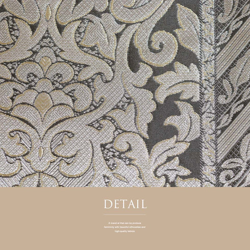 袋帯 リサイクル 帯丈448cm 全通 洋更紗柄 リバーシブル 工房岡野 本場筑前博多織 シルバー Mサイズ 混合 新品・未使用品 お洒落