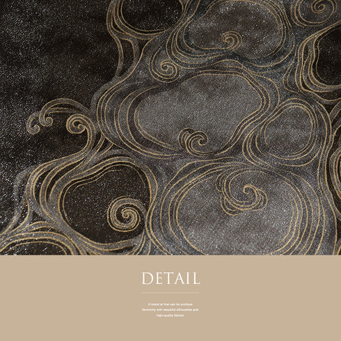 袋帯 リサイクル 帯丈444cm ポイント柄 抽象柄 芯なし ブラウン Mサイズ 正絹 新品・未使用品 お洒落