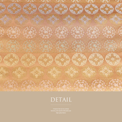 袋帯 リサイクル 帯丈432cm 六通 有職文様 箔屋清兵衛 西陣織 オレンジ Sサイズ 正絹 新品・未使用品 フォーマル お洒落