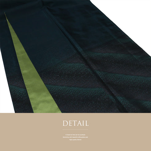 紬 リサイクル 身丈164.8cm 裄70.4cm 袷 裾柄 ネイビー Lサイズ お洒落 正絹 広衿 Aランク