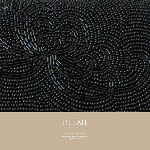 バッグ リサイクル ブラック ビーズ Sランク 花柄 菊柄