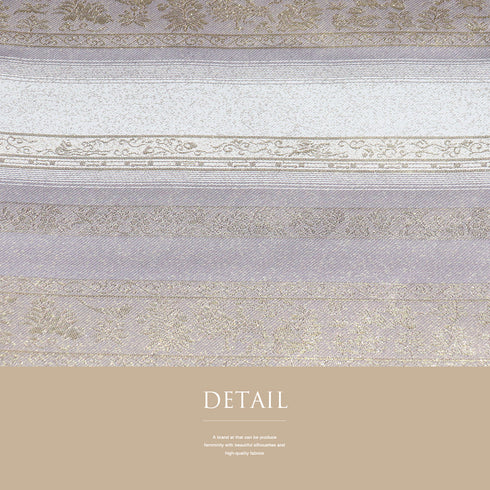 袋帯 リサイクル 帯丈430cm 六通 横段柄 パープル Sサイズ 正絹 Sランク フォーマル お洒落