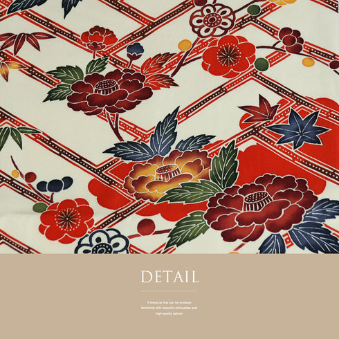 名古屋帯 リサイクル 帯丈350cm 六通 型染め 塩瀬 ベージュ Sサイズ 正絹 Sランク お洒落