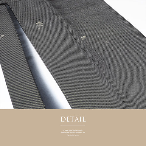 小紋 リサイクル 身丈155cm 裄65.6cm 袷 縞模様 桜柄 小花柄 ブラック Sサイズ お洒落 正絹 広衿 Sランク