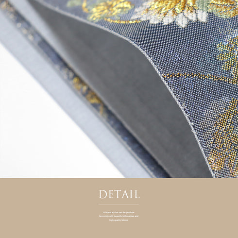 袋帯 リサイクル 帯丈432cm 六通 花の丸や萩柄 箔 グレー Sサイズ 正絹 Sランク フォーマル セミフォーマル