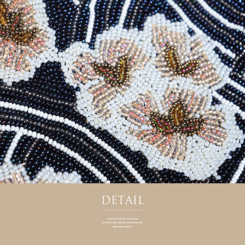 バッグ ネイビー ビーズ Aランク ビーズバック 花柄