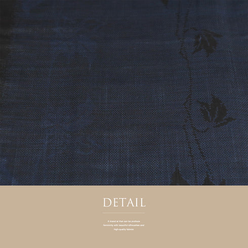 紬 リサイクル 身丈161.3cm 裄65.2cm 袷 都喜エ門 鶴柄 ネイビー Lサイズ お洒落 証紙 正絹 広衿 Sランク