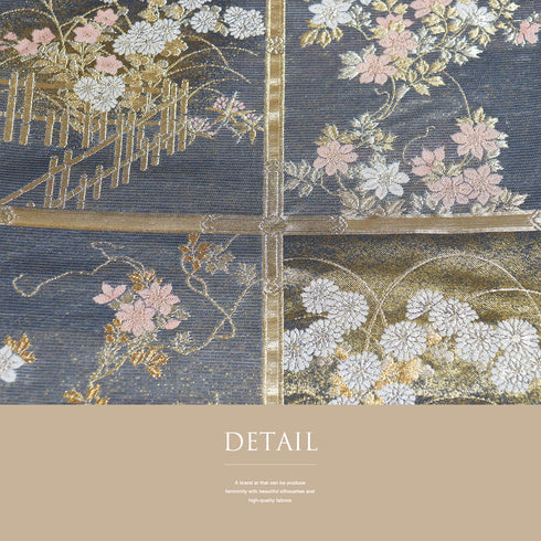 袋帯 リサイクル 帯丈436cm 六通 芯なし 天井画風 夏物 グレー Mサイズ 混合 Sランク フォーマル セミフォーマル