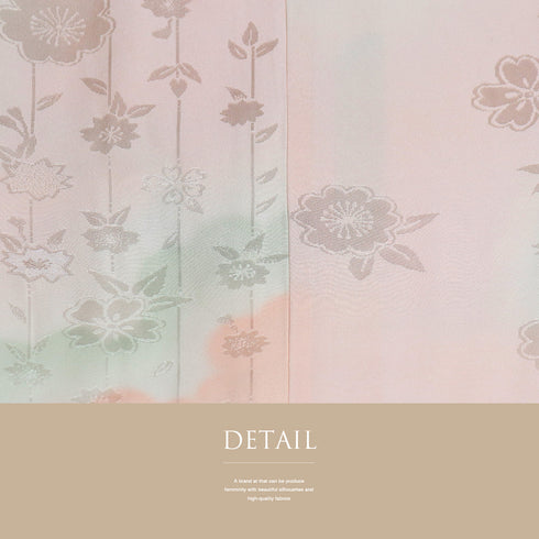 長襦袢 リサイクル 長襦袢 身丈123cm 裄64.4cm 袷 垂れ桜柄 地紋 ぼかし ピンク Sサイズ お洒落 正絹 Sランク