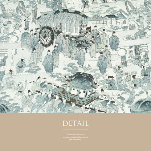 付下げ リサイクル 身丈158.2cm 裄67.6cm 袷 祭礼柄 グレー Mサイズ お洒落 正絹 広衿 Sランク