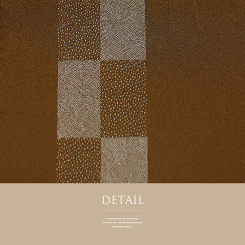 帯揚げ カジュアル ちりめん ブラウン 正絹 新品・未使用品 鮫小紋柄 霰柄