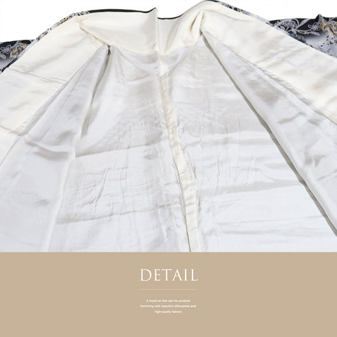 訪問着 リサイクル 身丈165cm 裄68cm 袷 華紋柄 更紗柄 汕頭刺繍 ブラック Lサイズ お洒落 正絹 広衿 Aランク