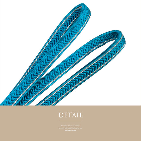 帯締め リサイクル カジュアル 平組紐 ブルー 正絹 新品・未使用品 紫野工房 芙蓉庵