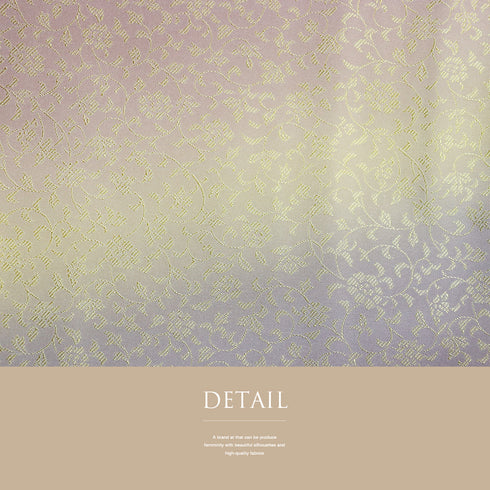 訪問着 リサイクル 身丈166.8cm 裄67.2cm 袷 花唐草模様 ぼかし柄 ピンク LLサイズ お洒落 しつけ糸 正絹 広衿 新品・未使用品