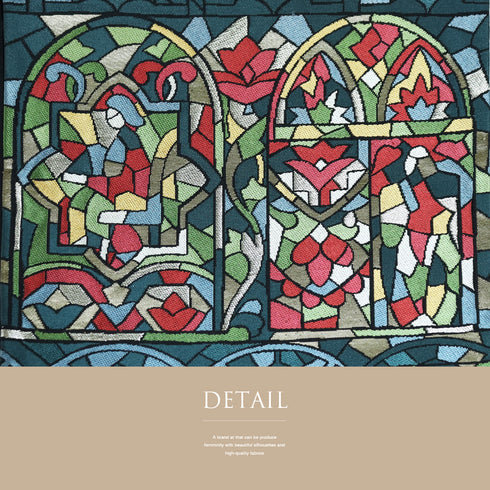 袋帯 リサイクル 帯丈414cm 六通 ステンドグラス柄 多色 SSサイズ 正絹 Sランク お洒落