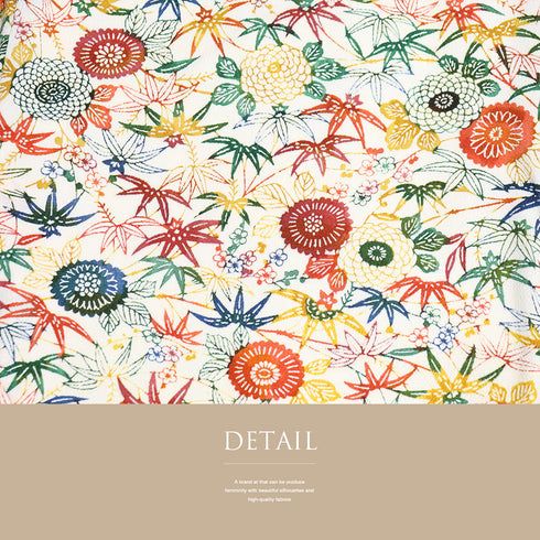 小紋 リサイクル 身丈155.5cm 裄64cm 袷 花柄 菊柄 アイボリー Mサイズ お洒落 正絹 広衿 Sランク