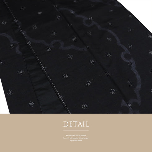 紬 リサイクル 身丈159cm 裄66.8cm 袷 雪輪柄 ブラック Mサイズ カジュアル お洒落 しつけ糸 正絹 広衿 Sランク