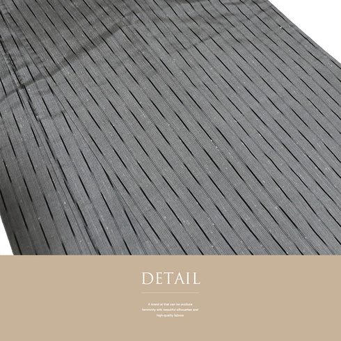 紬 リサイクル 身丈162.7cm 裄68cm 単衣 デザイン縞模様 グレー Lサイズ お洒落 正絹 広衿 Aランク