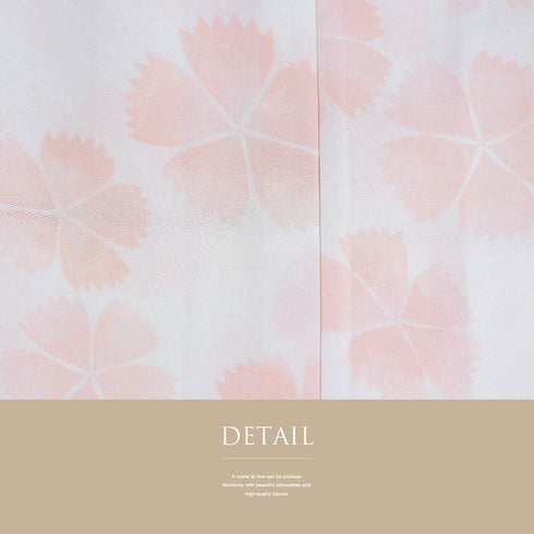 長襦袢 リサイクル 洗える長襦袢 身丈134.5cm 裄65.2cm 袷 撫子柄 ピンク Mサイズ お洒落 ポリエステル 洗える着物 袖無双 Aランク