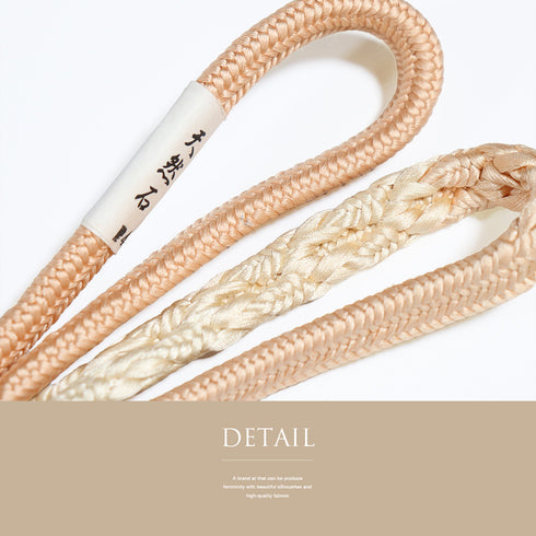 帯締め リサイクル 手組紐 オレンジ 正絹 新品・未使用品 本天然石 西村菊次郎作