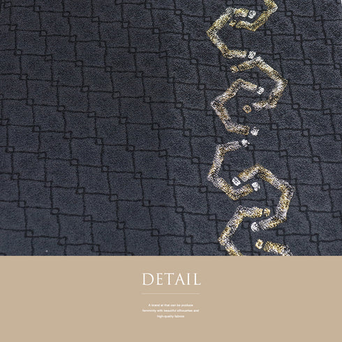 名古屋帯 リサイクル 帯丈364cm 六通 抽象柄 グレー Mサイズ 正絹 未使用品 お洒落