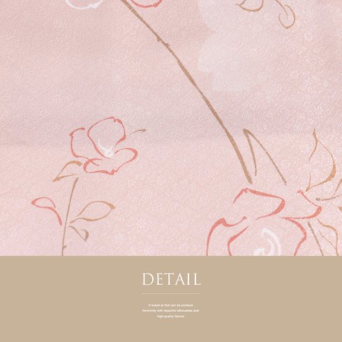 小紋 リサイクル 身丈161cm 裄67.2cm 袷 さくらぼかし柄 花枝柄 パールトーン加工 ピンク Lサイズ お洒落 カジュアル 正絹 広衿 Sランク