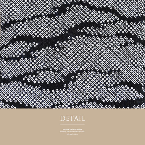 訪問着 リサイクル 身丈157.5cm 裄63cm 袷 ゆったりサイズ 絞り パールトーン加工済 ブラック Mサイズ お洒落 正絹 広衿 Sランク