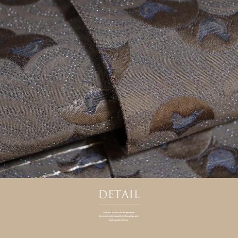 半巾帯 リサイクル 帯丈388cm 全通 波に鳥 ブラウン SSサイズ 正絹 Sランク カジュアル お洒落