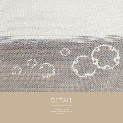 袋帯 リサイクル 帯丈438cm 六通 ボーダー柄 雪輪柄 ベージュ Mサイズ 正絹 Sランク お洒落