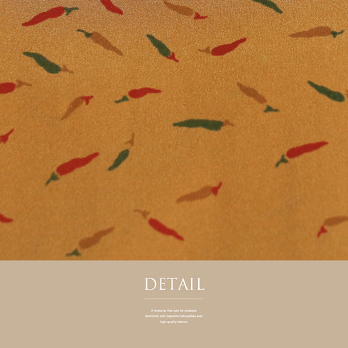 長襦袢 リサイクル 長襦袢 身丈123.8cm 裄68.8cm 袷 唐辛子柄 オレンジ LLサイズ お洒落 正絹 袖無双 Aランク