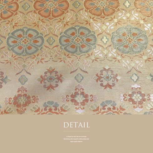 名古屋帯 リサイクル 帯丈362.5cm 全通 有職文様 ブラウン Mサイズ 正絹 Sランク お洒落