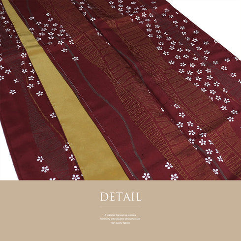 小紋 リサイクル 身丈164cm 裄68cm 袷 既製品 デザイン縦枠柄 小花散らし柄 ヒロミチナカノ レッド Lサイズ お洒落 しつけ糸 正絹 広衿 Sランク