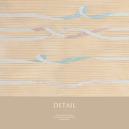 名古屋帯 リサイクル 帯丈369.5cm ポイント柄 8寸 絽 紐柄 金銀糸加工 ベージュ Mサイズ 不明 Sランク カジュアル