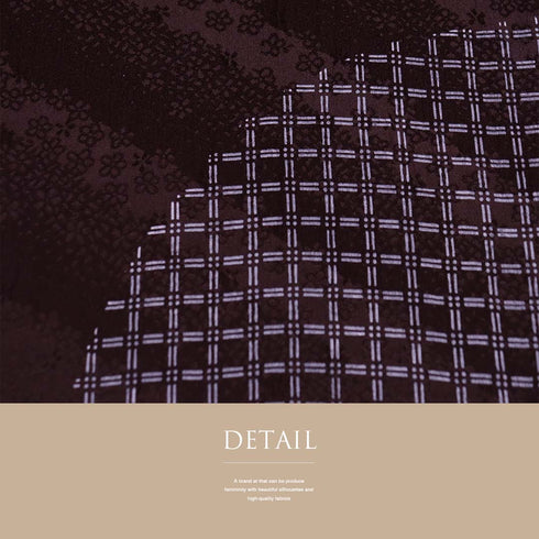 帯揚げ リサイクル お洒落 綸子 正絹 ブラウン 地紋 幾何学模様 新品・未使用品 AG-1215